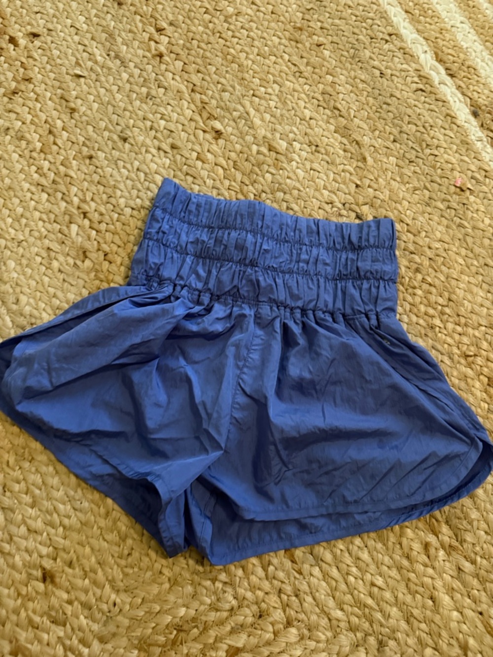 Free People Royal Blue Smocked Waist Athletic Shorts